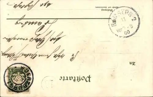 Präge Wappen Litho Bayerisches Staatswappen, Fahne