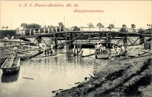 Ak 2. KS Pionier-Bataillon No. 22, Behelfsbrückenbau