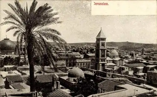 Ak Jerusalem Israel, Blick über die Dächer der Stadt