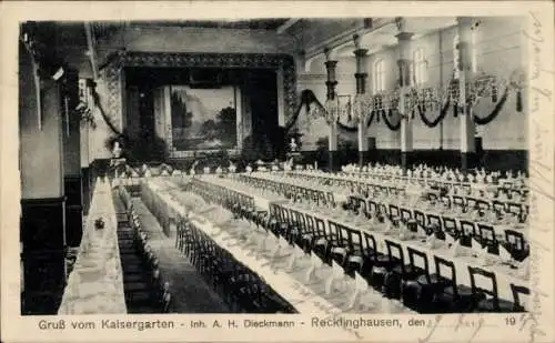 Ak Recklinghausen im Ruhrgebiet, Kaisergarten, Festsaal