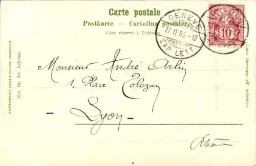 Ak Genf Genf Schweiz, Ile Rousseau, Kathedrale St. Pierre