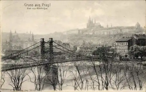 Ak Praha Prag Tschechien, Blick vom Rudolfs-Quai