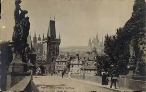 Ak Praha Prag Tschechien, Karluv Most, Karlsbrücke