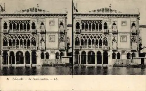 Stereo Ak Venezia Venedig Veneto, Le Palais Cadoro, Palast, Kanal