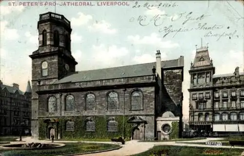 Ak Liverpool Merseyside England, St. Peters Kirche