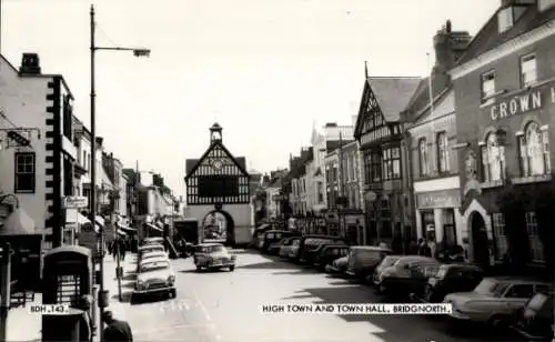 Ak Bridgnorth West Midlands England, Oberstadt, Rathaus