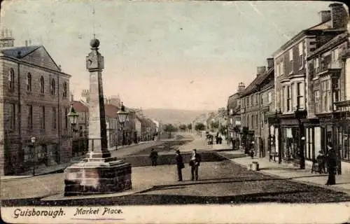 Ak Guisborough North Yorkshire England, Marktplatz