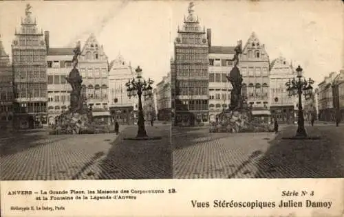 Stereo Ak Antwerpen, Großer Platz, Maisons des Corporations, Brunnen