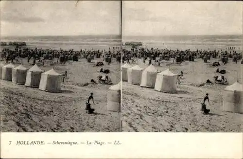 Stereo Ak Scheveningen Den Haag Südholland, Strand