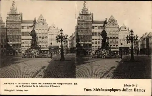 Stereo Ak Antwerpen, Großer Platz, Maisons des Corporations, Brunnen