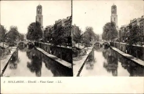 Stereo Ak Utrecht Niederlande, Alter Kanal