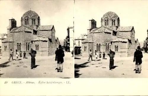 Stereo Ak Athen Griechenland, St.-Georgs-Kirche