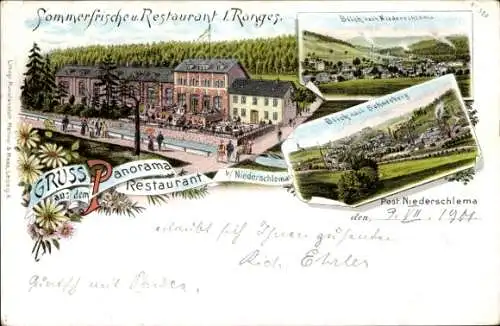 Litho Niederschlema Bad Schlema im Erzgebirge, Panorama Restaurant