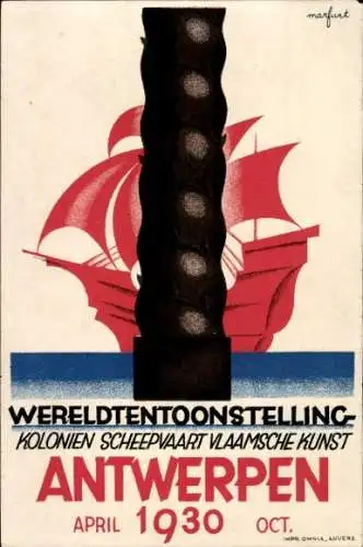 Künstler Ak Antwerpen Anvers Flandern, Wereldtentoonstelling, Weltausstellung 1930