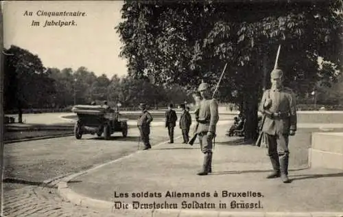 Ak Bruxelles Brüssel, Deutsche Soldaten, Jubelpark