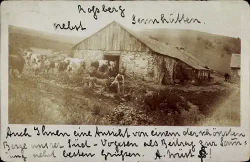 Foto Ak Masevaux Masmünster Elsass Haut Rhin, Sennhütten, Rinder