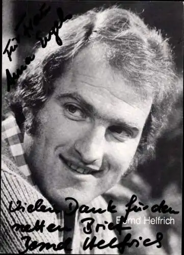 Ak Schauspieler Bernd Helfrich, Portrait, Autogramm