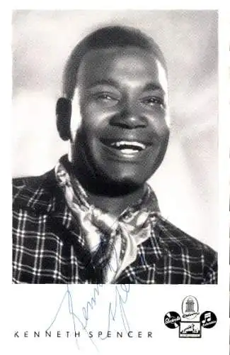 Ak Sänger Kenneth Spencer, Portrait, Autogramm