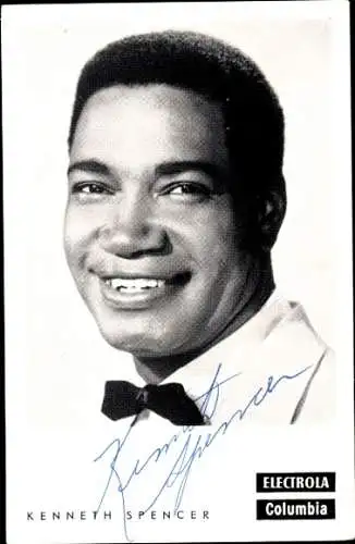 Ak Sänger Kenneth Spencer, Portrait, Autogramm
