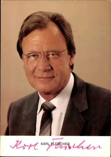 Ak Schauspieler Karl Fleischer, Portrait, Autogramm