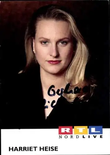 Ak Moderatorin Harriet Heise, RTL Nordlive, Portrait, Autogramm