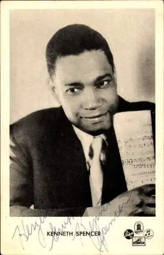 Ak Sänger Kenneth Spencer, Portrait, Autogramm