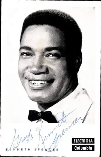Ak Sänger Kenneth Spencer, Portrait, Autogramm