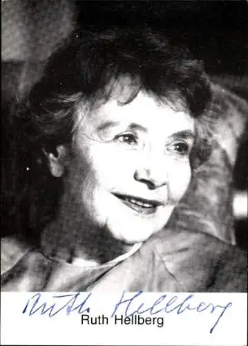 Ak Schauspielerin Ruth Hellberg, Portrait, Autogramm