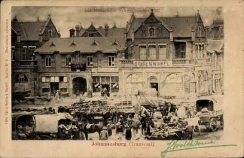 Ak Johannesburg Südafrika, Marktplatz, Südafrikanischer Kriegsschauplatz 1899