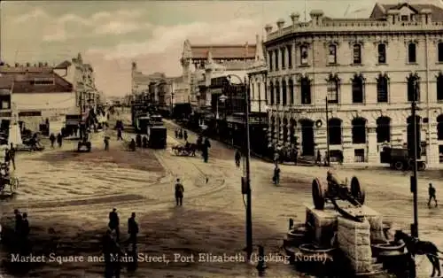 Ak Port Elizabeth Südafrika, Marktplatz, Main Street