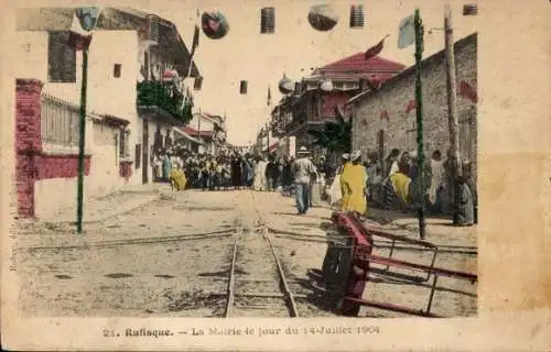 Ak Rufisque Senegal, Rathaus, 14. Juli 1904