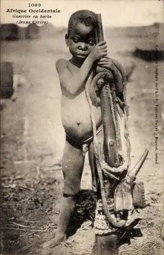 Ak Westafrika, angehender Krieger, junger Cerere