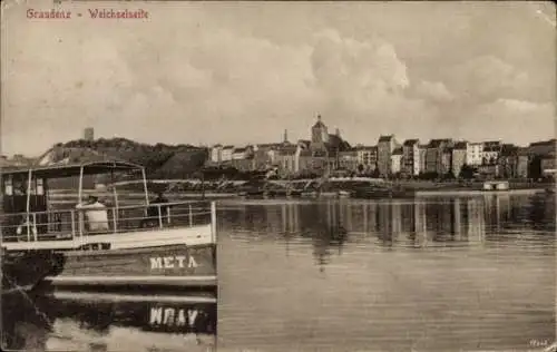 Ak Grudziądz Graudenz Westpreußen, Weichselseite, Ortsansicht