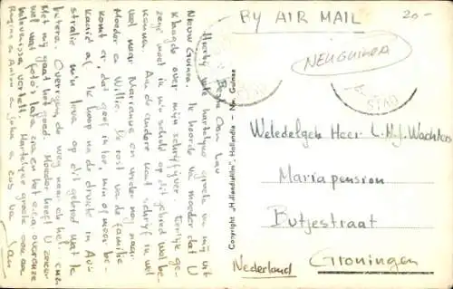 Ak Jayapura Hollandia Neuguinea, Niederländisches Kriegsschiff, Hr.Ms. Van Kinsbergen, F 804