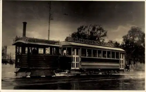 Foto Ak Christchurch Neuseeland, Straßenbahn 2, Lipton Teas Reklame