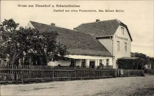 Ak Diensdorf Radlow am Scharmützelsee, Gasthof zur alten Fischerhütte