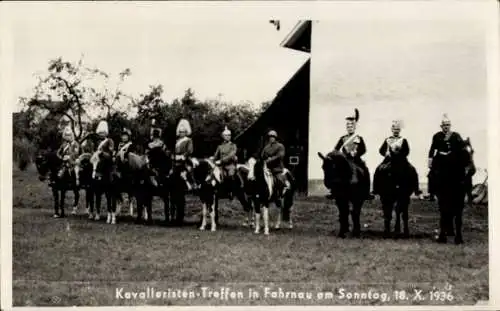 Ak Fahrnau Schopfheim im Schwarzwald Baden, Kavalleristen-Treffen am Sonntag, 18. Oktober 1936