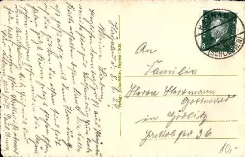 Ak Chojnów Haynau Schlesien, Hopfenberg, Allee