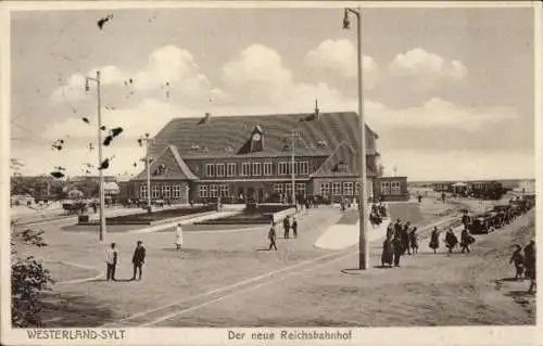 Ak Westerland auf Sylt, Neuer Reichsbahnhof