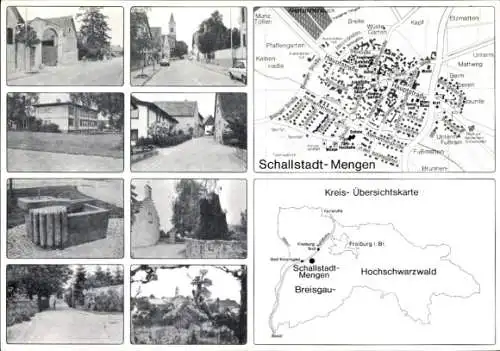 Landkarten Ak Schallstadt im Schwarzwald Baden, Stadtplan, Straße, Kreis-Übersichtskarte