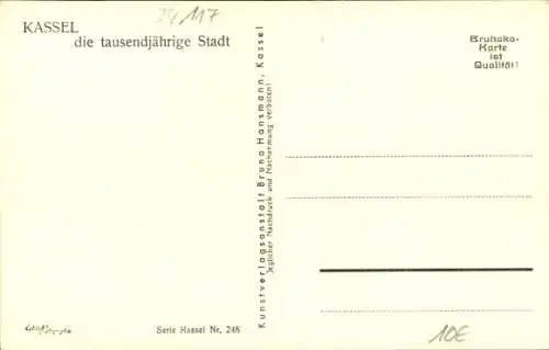 Ak Kassel, Obere Königstraße, Straßenbahnen, Geschäft J.G. Schäfer, Schlunk