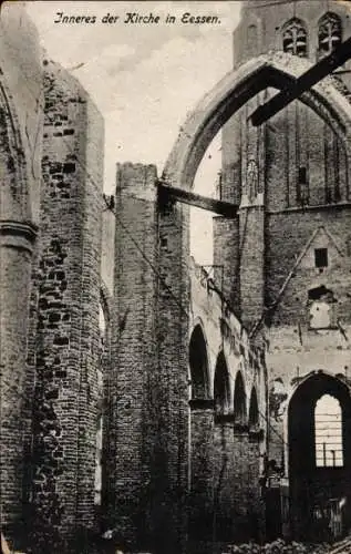 Ak Esen Diksmuide Dixmude Westflandern, Eessen, Kirchenruine, Kriegszerstörung I. WK