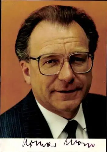 Foto Portrait Politiker Lothar Späth, Ministerpräsident Baden Württemberg, Autogramm