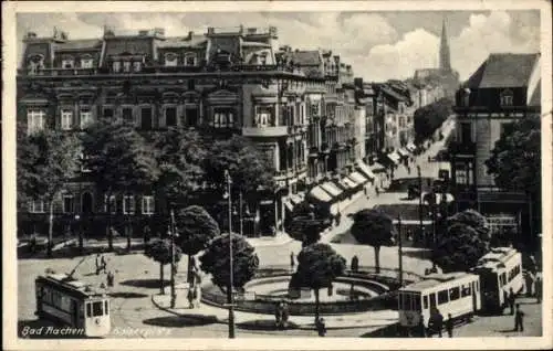 Ak Aachen, Kaiserplatz, Straßenbahnen