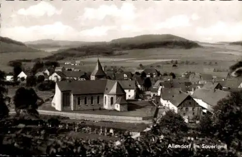 Ak Allendorf Sundern Sauerland, Kirche, Panorama