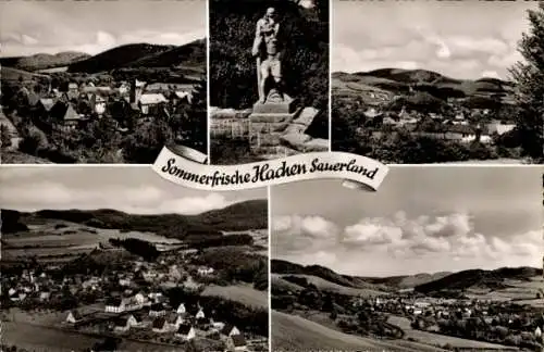 Ak Hachen Sundern im Sauerland, Denkmal, Panorama