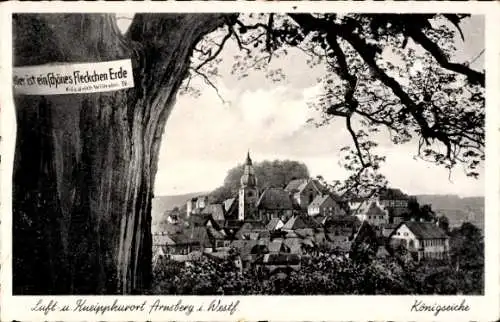 Ak Arnsberg Westfalen, Königseiche und Propsteikirche