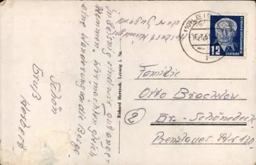 Ak Leisnig in Sachsen, Blick von Fischendorf, Teilansicht, Brücke