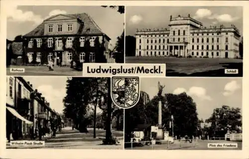 Ak Ludwigslust in Mecklenburg Vorpommern, Rathaus, Schloss, Platz des Friedens