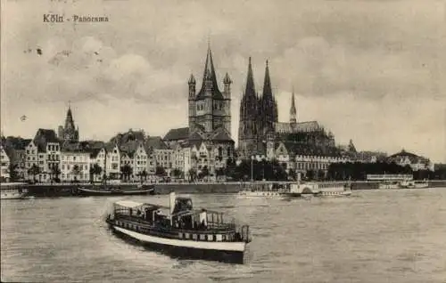 Ak Köln am Rhein, Uferansicht mit Dom